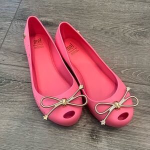 Melissa Pink Flats with Gold Accents